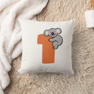 Cute Koala Bear One Sweet Year 1st Birthday Cushion