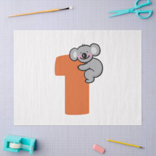 Cute Koala Bear One Sweet Year 1st Birthday Tissue Paper