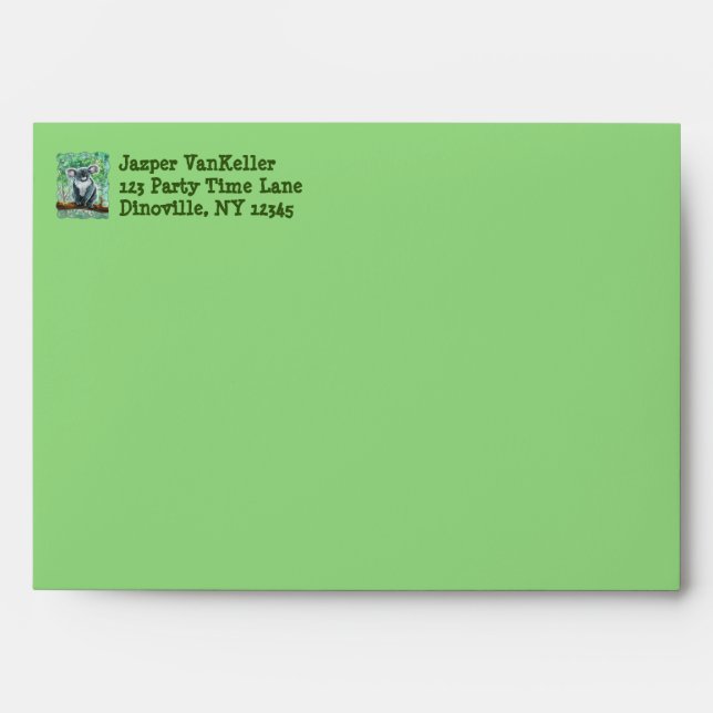 Cute Koala Bear Party Centre Envelope (Front)