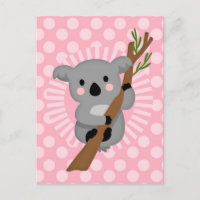 Cute Koala Bear - Pink Grey Girl