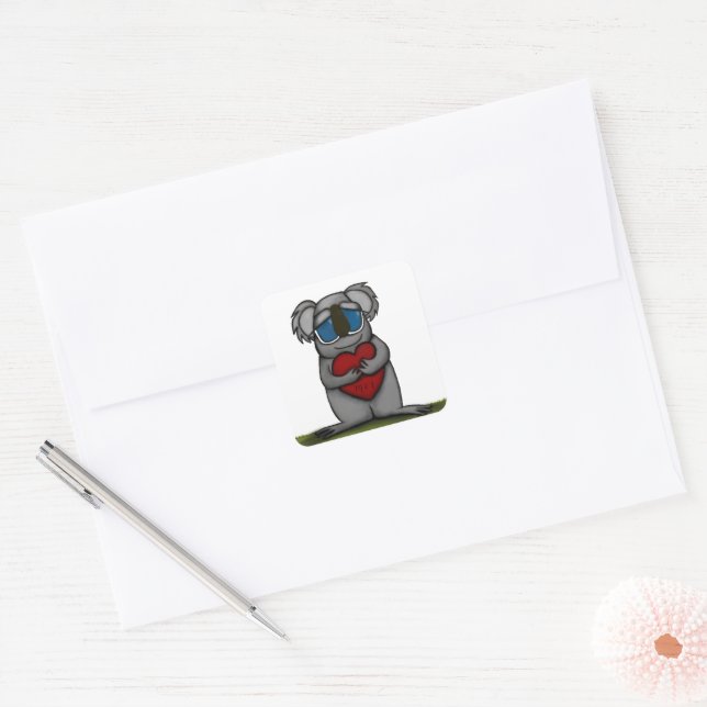 Cute Koala Bear Square Sticker (Envelope)