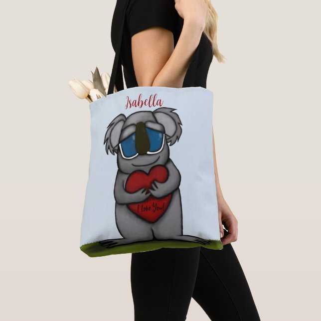 Cute Koala Bear Tote Bag (Close Up)