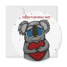 Cute Koala Bear Valentine's Day Card