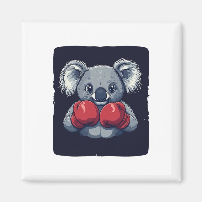 Cute Koala Bear With Serious Boxing Skills For Man Magnet (Front)