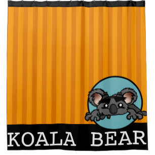 CUTE KOALA BEAR WITH STRIPE SHOWER CURTAIN