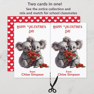 Cute Koala Bears Kid's Valentine Party Card