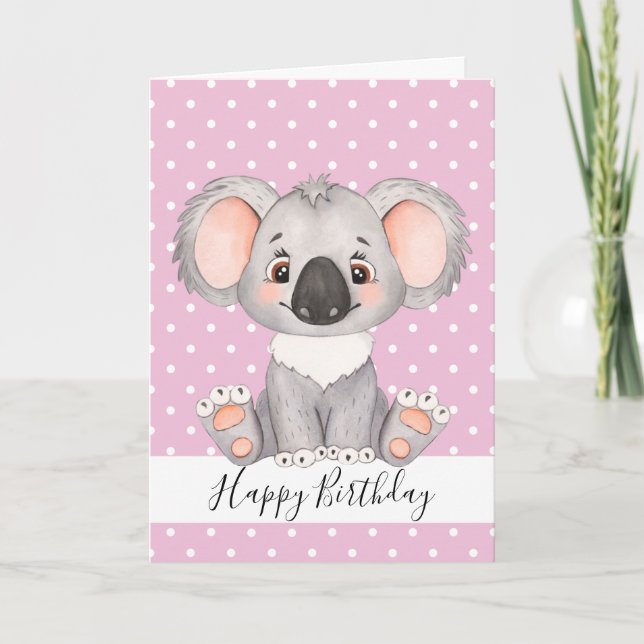 cute Koala birthday card (Front)