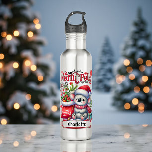 Cute Koala Chirstmas Personalised Name 710 Ml Water Bottle