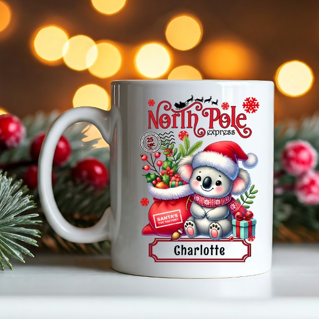 Cute Koala Chirstmas Personalised Name Mug (Creator Uploaded)