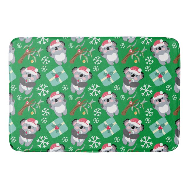 Cute Koala Christmas Bath Mat (Front)