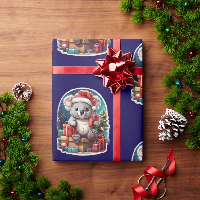 Cute Koala Christmas Celebration Wrapping Paper (Holiday Gift)