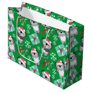 Cute Koala Christmas Large Gift Bag