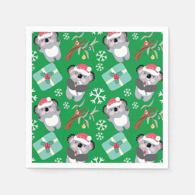 Cute Koala Christmas Napkin (Front)