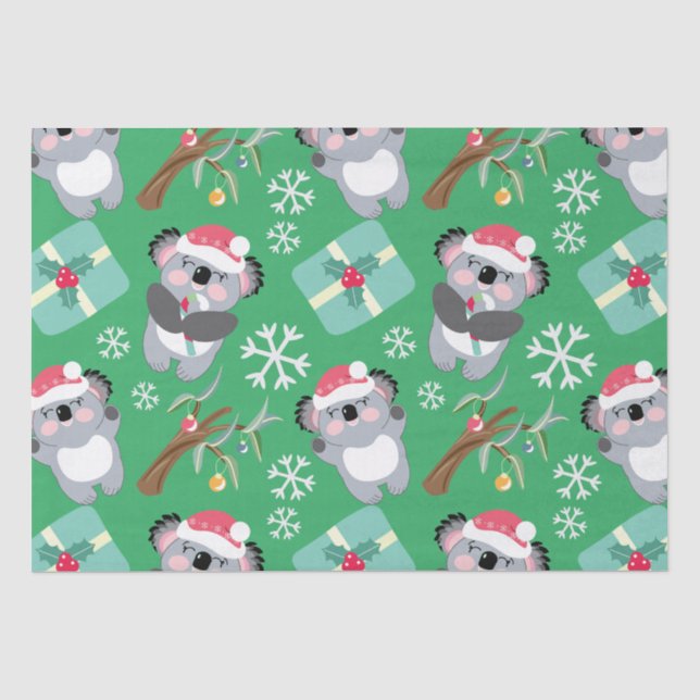 Cute Koala Christmas Tissue Paper (Front)