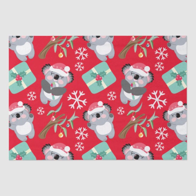 Cute Koala Christmas Tissue Paper (Front)