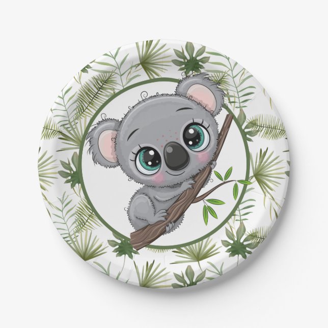 Cute Koala Cub Paper Plate (Front)