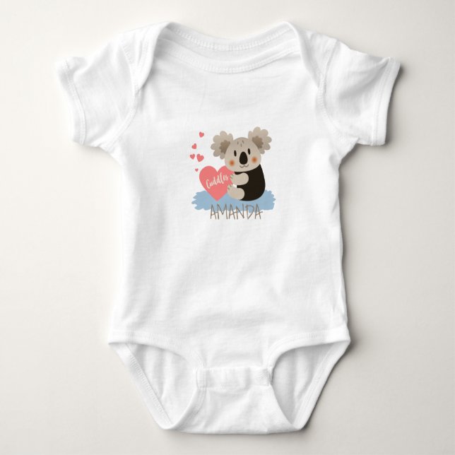 Cute Koala Cuddles ID386 Baby Bodysuit (Front)