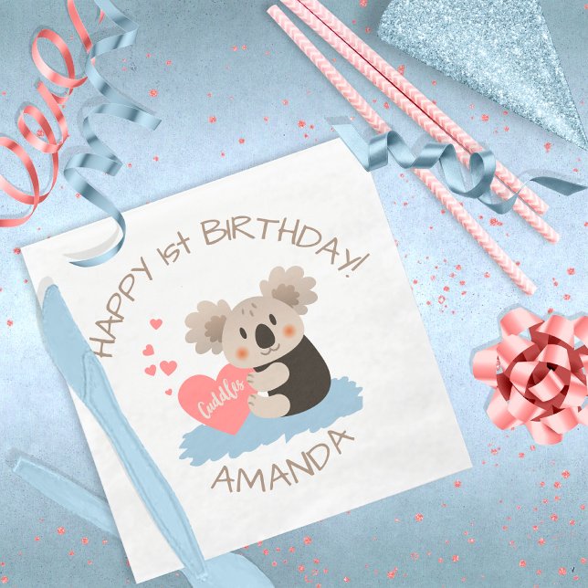 Cute Koala Cuddles ID386 Napkin (Creator Uploaded)