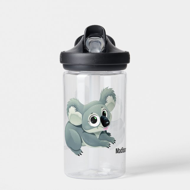 Cute Koala custom name Water Bottle (Front)