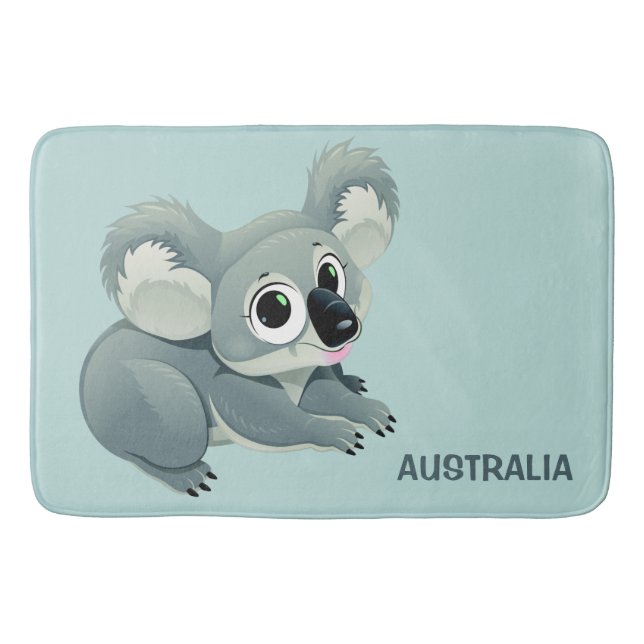 Cute Koala custom text bath mats (Front)