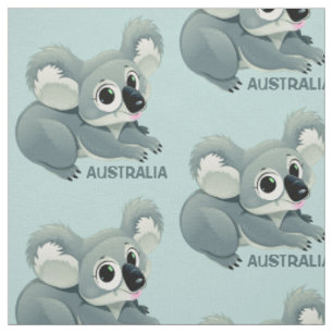 Cute Koala custom text fabric