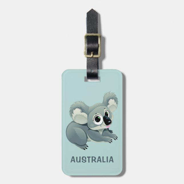 Cute Koala custom text luggage tag (Front Vertical)