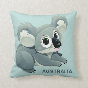 Cute Koala custom text throw pillows