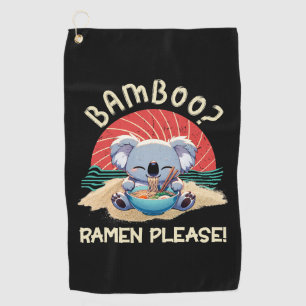 Cute Koala eating Ramen Vintage Sunshine Golf Towel