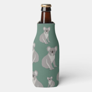 Cute Koala Eucalyptus Green Pattern Bottle Cooler