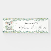 Cute Koala Eucalyptus Greenery Welcome Backdrop Ba