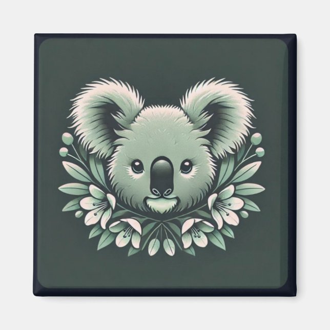 Cute koala face magnet  (Front)