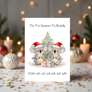 Cute Koala Funny Aussie Holiday Pun Christmas Card