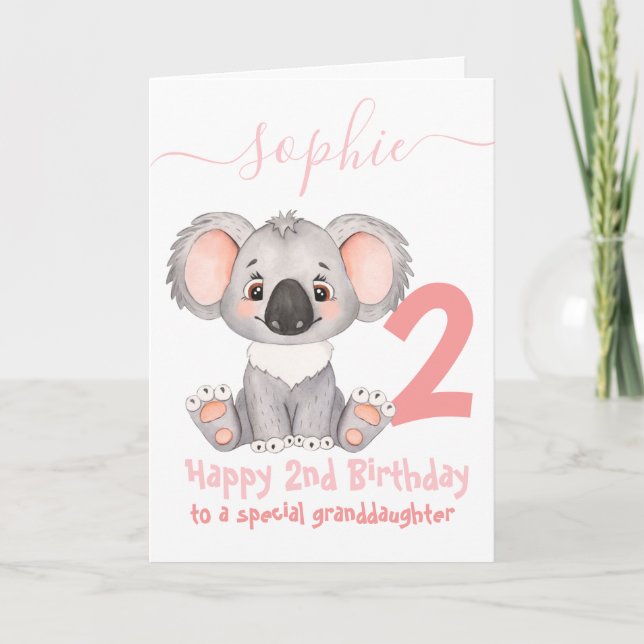 cute Koala girl birthday card (Front)