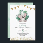 Cute Koala Greenery Kid's Birthday Invitation<br><div class="desc">Cute Koala Greenery Kid's Birthday</div>