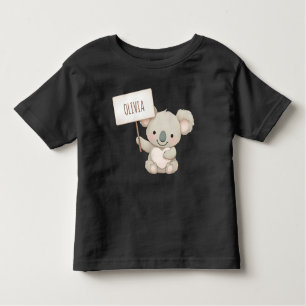 Cute Koala Holding a Name Sign Toddler T-Shirt