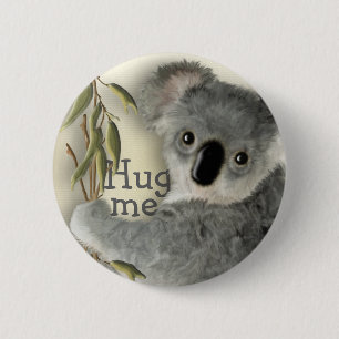 Cute Koala Hug Me 6 Cm Round Badge