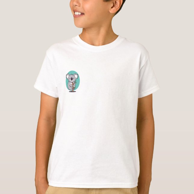 Cute Koala Hugging Branch Kids T-Shirt (Front)