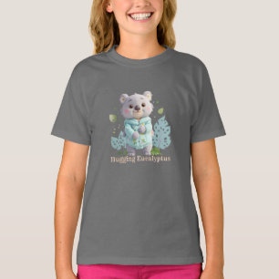 Cute Koala Hugging Eucalyptus Leaves – T-Shirt
