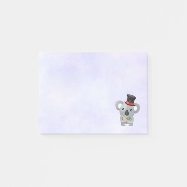 Cute Koala in a Black Top Hat Post-it Notes (Front)