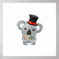 Cute Koala in a Black Top Hat