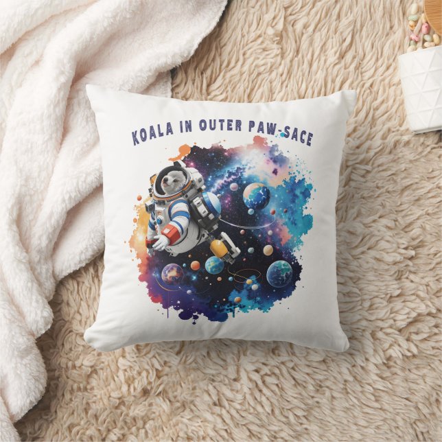 Cute Koala in Outer Paw-sace, Koala Astronaut Cushion (Blanket)
