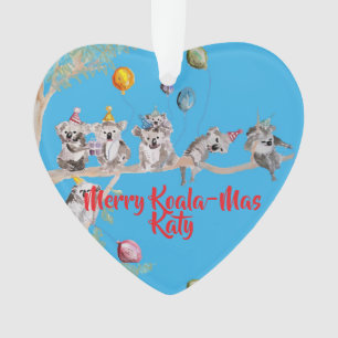 Cute Koala Koalas Merry Christmas Koala-mus Girls Ornament