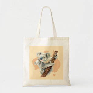 Cute Koala Mom and Baby Tote Bag