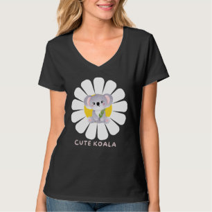 Cute koala on daisy flower Animals Lover T-Shirt