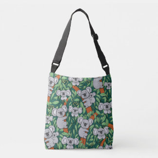 Cute Koala Pattern Hunter Green Crossbody Bag