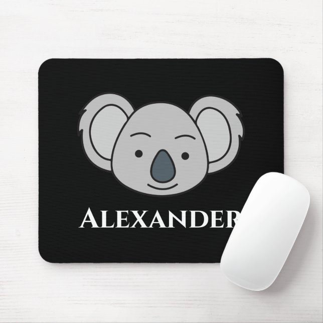 Cute Koala Personalised Custom Name Back To School Mouse Pad (With Mouse)