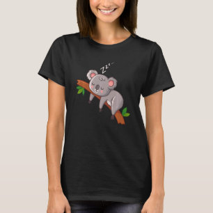 Cute Koala Tired Napping Koala Funny Australia Bea T-Shirt