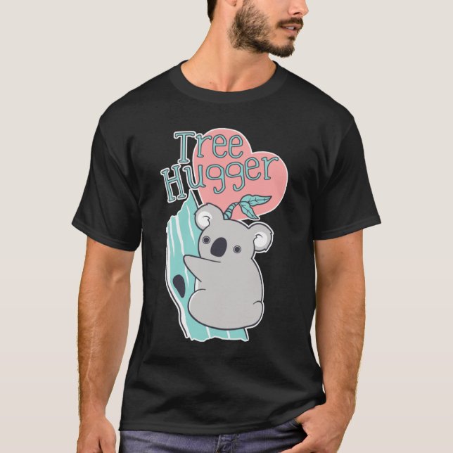 Cute Koala Tree Hugger Bear T-Shirt (Front)