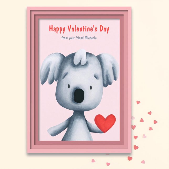 Cute Koala Valentine's Day Holiday Card (Creator Uploaded)