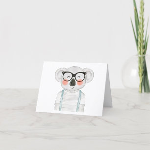 Cute Koala Wearing Glasses Thank You Card
